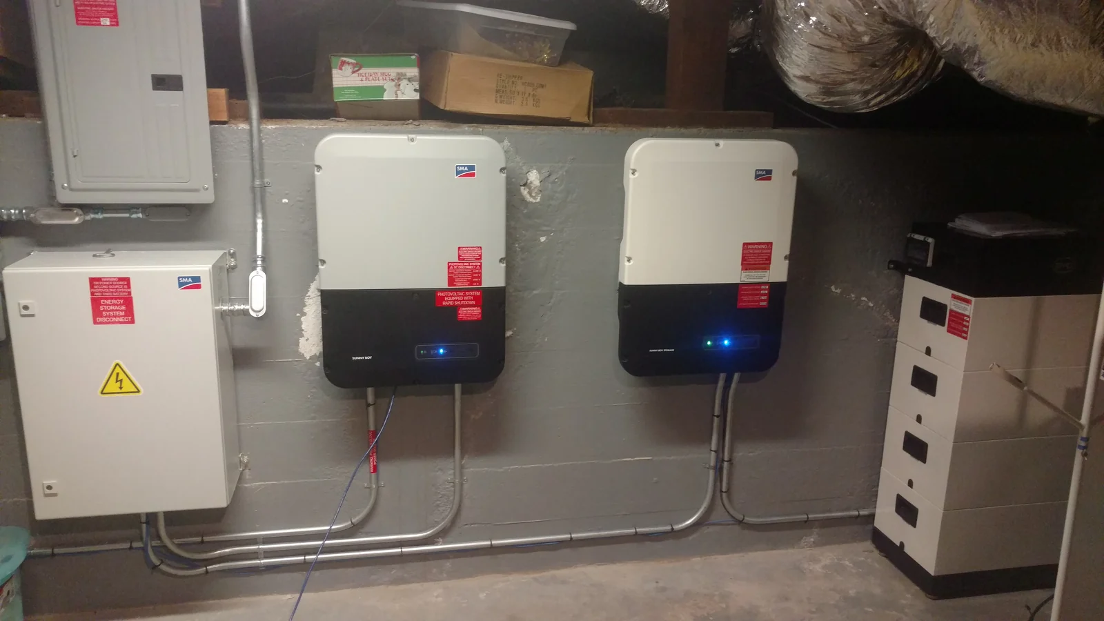 Inverters and battery at the panel