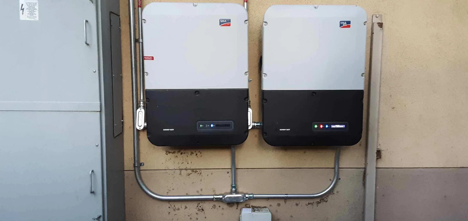 Inverters mounted and terminated