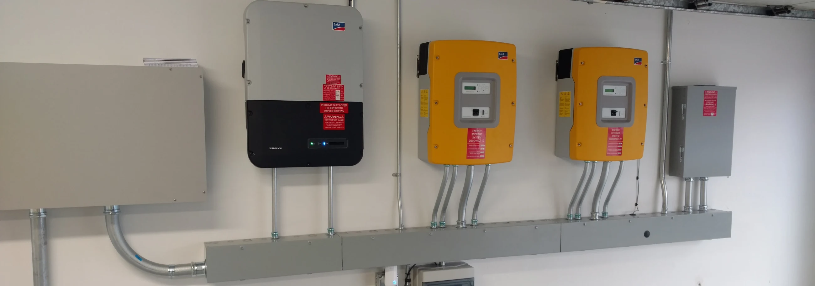 Service equipment, disconnects and wireway on a completed upgrade